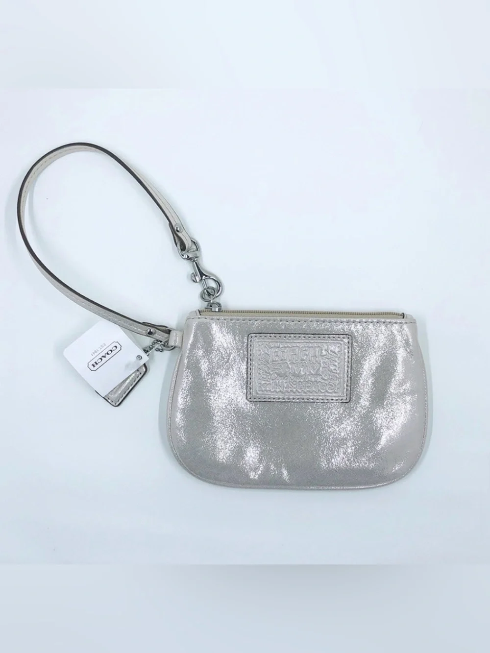 Y2k NWT Coach Poppy Metallic Champagne Wristlet Pouch